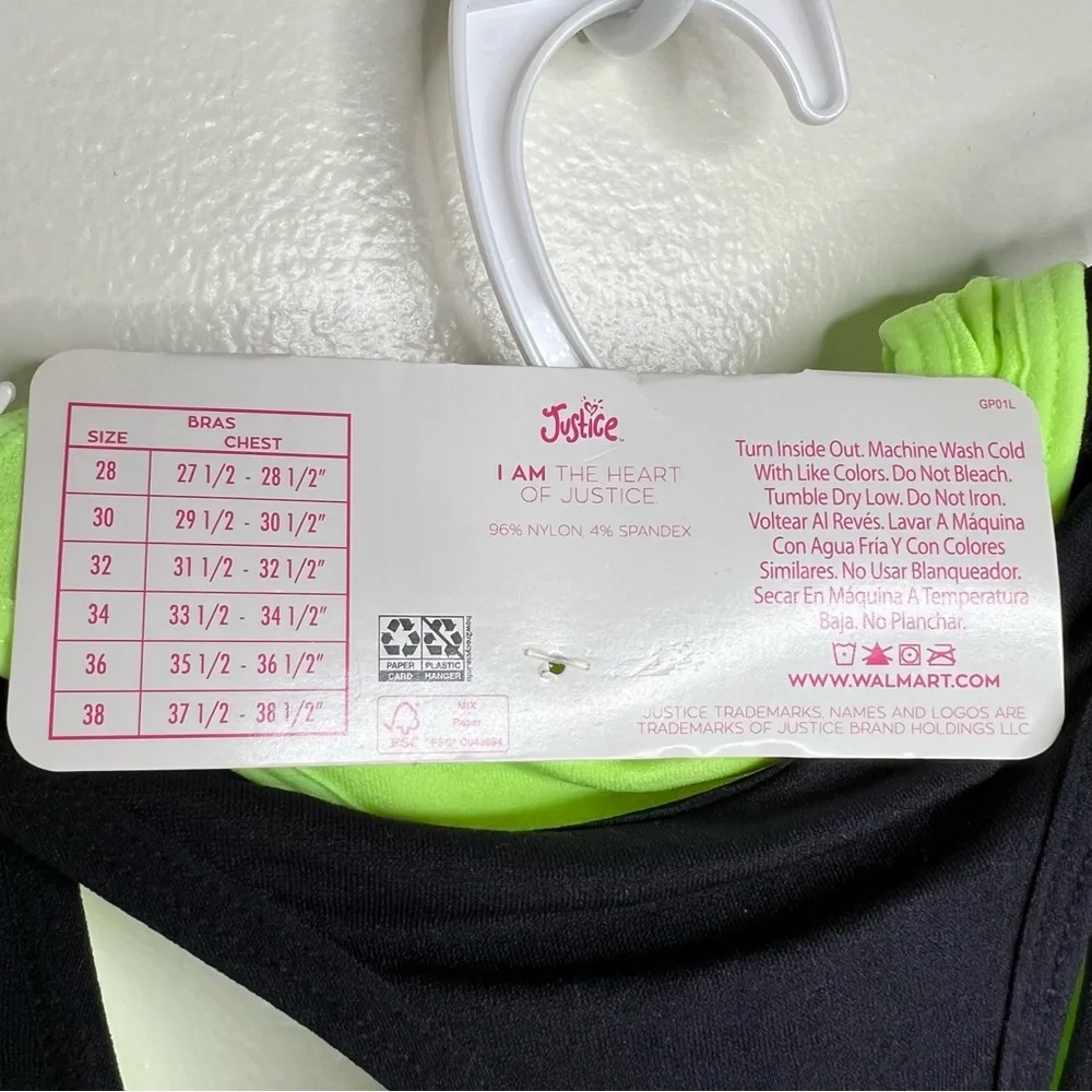 Justice girls size